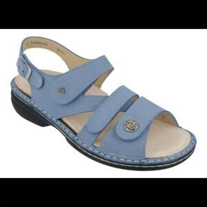 NEW FINN COMFORT women's gomera sandal in soft blue nubuck